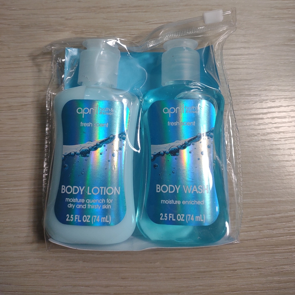 April bath & shower fresh scent travel set